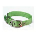 0013227526055 - DELUXE DOUBLE THICK NYLON DOG COLLAR LIME 1 X