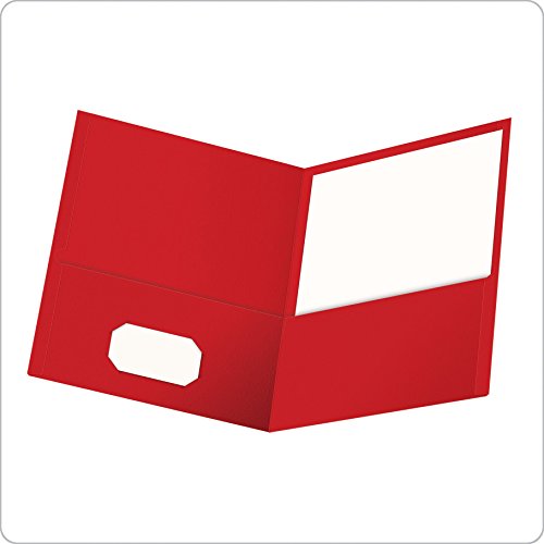 0013243019043 - OXFORD TWIN POCKET FOLDERS, LETTER SIZE, RED, 25 PER BOX