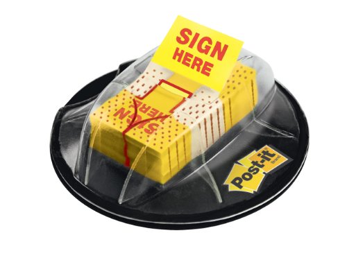 0013243050756 - POST-IT FLAGS, SIGN HERE, YELLOW, 1-INCH WIDE, 200/DISPENSER (680-HVSH)