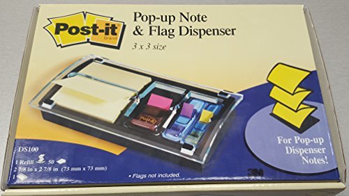 0013243051340 - POST-IT POP-UP NOTE AND FLAG DISPENSER FOR 3 X 3-INCH NOTES, INCLUDES CANARY YELLOW NOTES AND TWO FLAG DISPENSERS (COLORS MAY VARY)