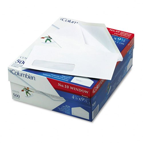 Columbian 10 Security Tinted Envelopes Grip Seal 4 1 8 X 9 1 2 Inch White 250 Per Box