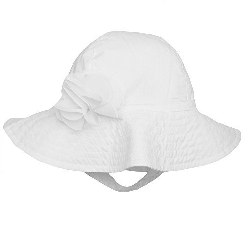 0013244164995 - CARTER'S COTTON SUN HAT FOR BABY GIRLS SUN PROTECTION HAT SOLID WHITE 0-9 MONTHS