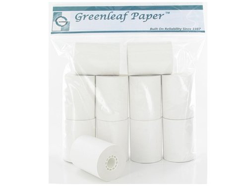 1325836261395 - GREENLEAF CALCULATOR POS RECEIPT THERMAL PAPER ROLLS (10 ROLLS - WHITE) - 2 1/4 INCH X 85 FT - USED IN BIXOLON / NURIT / EPSON / VERIFONE / CITIZEN / SEIKO / SCHLUMBERGER / SHARP POS PRINTERS, CASH REGISTERS, CC AND GPRS TERMINALS