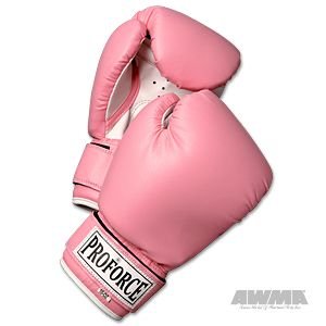 0013296006458 - PROFORCE LEATHERETTE BOXING GLOVES WITH WHITE PALM - PINK - 12 OZ.