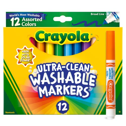 1330010625313 - CRAYOLA ULTRA CLEAN WASHABLE MARKERS BROAD LINE, MULTI COLORED, 12 COUNT (PACK OF 1)