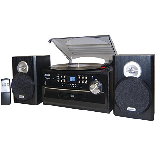 1330010798284 - JENSEN JTA475B 3-SPEED TURNTABLE WITH CD, AM/FM STEREO RADIO, CASSETTE AND REMOTE