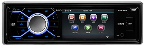 0134547828558 - BOSS AUDIO BV7345 SINGLE-DIN 3.2 INCH SCREEN DVD PLAYER RECEIVER, DETACHABLE FRONT PANEL, WIRELESS REMOTE