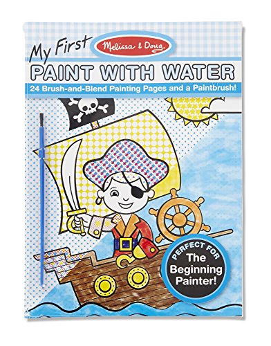 0013512001502 - MELISSA & DOUG MY FIRST PAINT WITH WATER KIDS' ART PAD WITH PAINTBRUSH - PIRATES, SPACE, CONSTRUCTION, AND MORE
