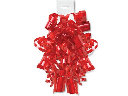 0013542095090 - HOT RED HIGH GLOSS CURLY BOWS12 STRANDS (7 UNIT, 12 PACK PER UNIT.)