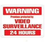0013555009923 - SIGN WARNING 24 HOUR VIDEO SURVEILLANCE-2PACK