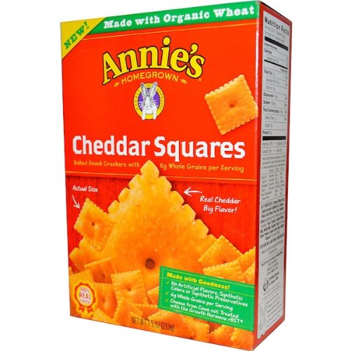 0013562000531 - ANNIES HOMEGROWN ORGANIC CHEDDAR SQUARES CRACKER, 7.5 OUNCE -- 12 PER CASE.