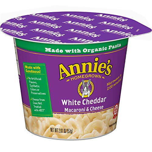0013562000609 - ANNIE’S WHITE CHEDDAR MICROWAVABLE MACARONI & CHEESE, 12 CUPS, 2.01OZ (PACK OF 12)