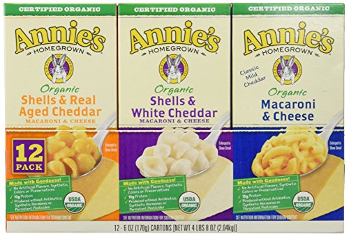 0013562000968 - ANNIE'S HOMEGROWN ORGANIC VARIETY MACARONI AND CHEESE, 12-COUNT, 4POUNDS 8OZ