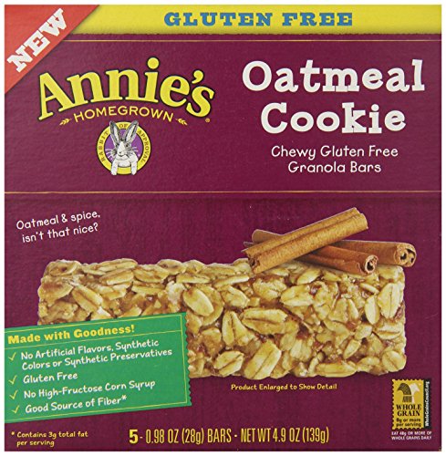 0013562460519 - ANNIE'S CHEWY GLUTEN FREE GRANOLA BARS, OATMEAL COOKIE, 0.98 OZ. BARS, 5 COUNT