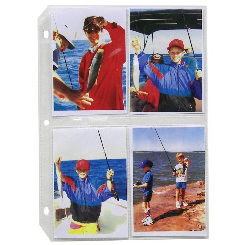 0013566028425 - C-LINE RING BINDER PHOTO STORAGE PAGES FOR 3.5 X 5 INCH PHOTOS, TOP LOAD, 8 PHOTOS/PAGE, 50 PAGES PER BOX