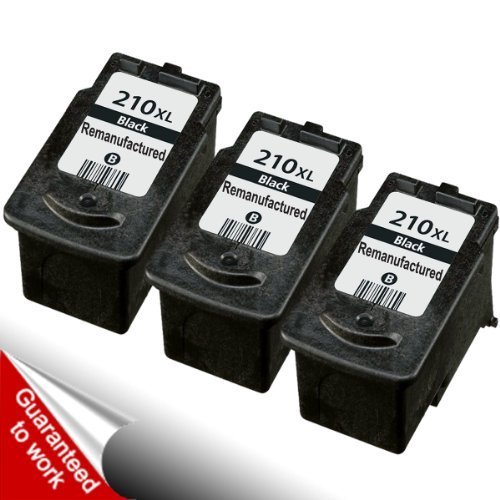 0135865945613 - REMANUFACTURED INK CARTRIDGE REPLACEMENT FOR CANON PG210XL 2973B001 (3 BLACK 3 PACK)