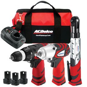 0013588012662 - 12V 3-IN-1 IMPACT WRENCH, DRILL DRIVER & RATCHET WRENCH CORDLESS COMBO KIT