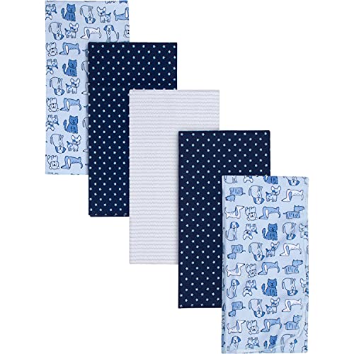 0013618221057 - GERBER BOYS AND GIRLS NEWBORN INFANT BABY TODDLER NURSERY 100% COTTON FLANNEL RECEIVING SWADDLE BLANKET, DOGS BLUE, 5-PACK