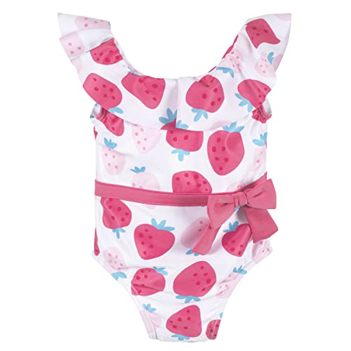 0013618295904 - GERBER GIRLS ONE-PIECE SWIMSUIT, PINK STRAWBERRY, 3T