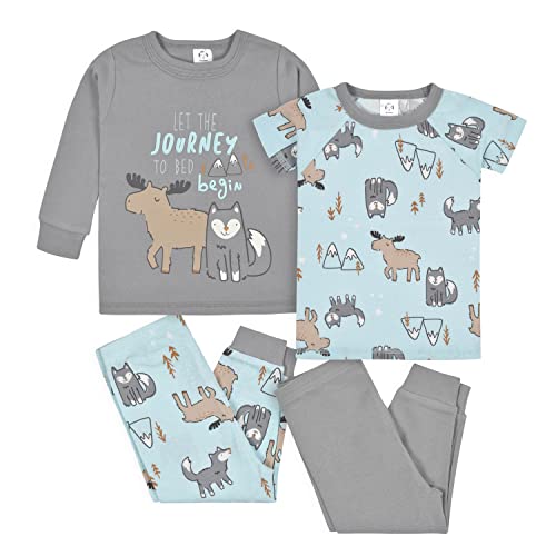 0013618306525 - GERBER BABY BOYS 4-PACK FOOTED PAJAMAS, LETS GO EXPLORING GREY, 5T