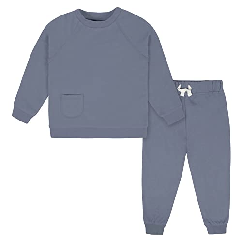 0013618332180 - GERBER BABY BOYS TODDLER 2-PIECE FRENCH TERRY PULLOVER & JOGGER SET, BLUE, 24 MONTHS