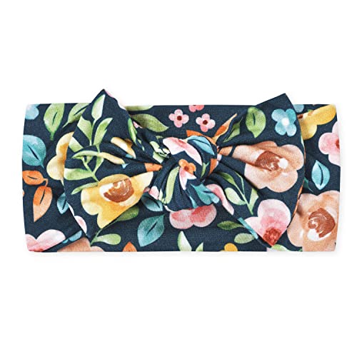 0013618343551 - GERBER BABY GIRLS BUTTERY SOFT HEADBAND WITH BOW WITH VISCOSE MADE FROM EUCALYPTUS, MIDNIGHT FLORAL, ONE SIZE