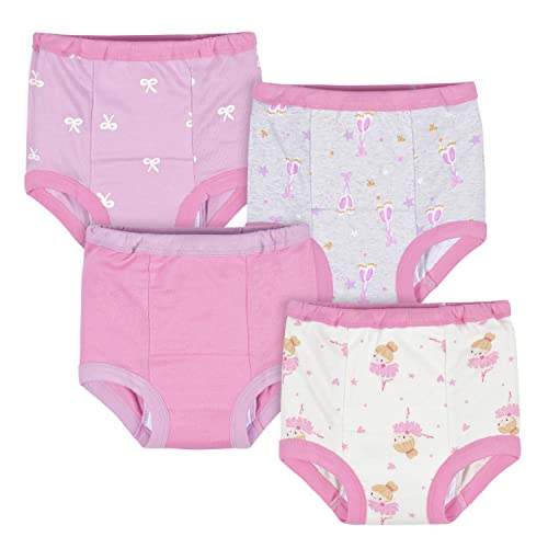 0013618346927 - GERBER BABY GIRLS INFANT TODDLER 4 PACK POTTY TRAINING PANTS UNDERWEAR LAVENDER AND PINK 3T