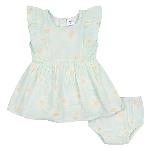 0013618384639 - GERBER BABY GIRLS 2 PIECE DRESS AND DIAPER COVER SET, DAISIES, 2T