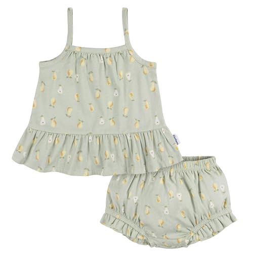 0013618434846 - GERBER BABY GIRLS SLEEVELESS TUNIC TOP AND DIAPER COVER SET, PEARS, 18 MONTHS