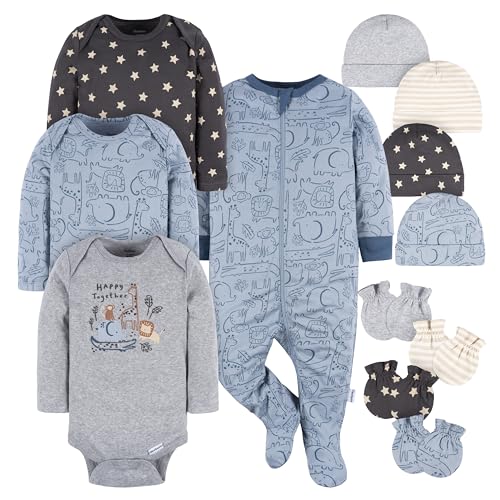 0013618485374 - GERBER BABY BOYS AND GIRLS 12 PIECE LAYETTE GIFT SET, HAPPY TOGETHER, NEWBORN