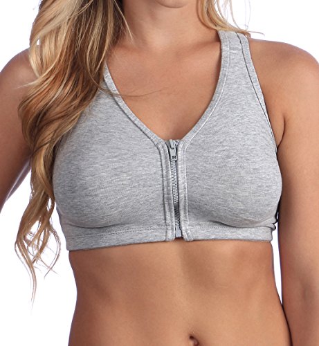 0013745097617 - VALMONT ZIP-FRONT SPORTS BRA STYLE 1611A 40B/C HEATHER GRAY
