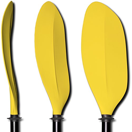 0013964181555 - 215 CM. KAYAK PADDLE CURVED BLADE 2-PC WITH ALUMINUM SHAFT (YELLOW)