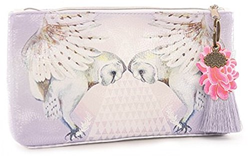 0013964358100 - PAPAYA ART SNOW OWLS OILCLOTH VEGAN COSMETIC POUCH MAKE-UP ACCESSORY TRAVEL BAG