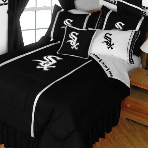 0013964417487 - MLB CHICAGO WHITE SOX SIDELINES QUEEN COMFORTER AND SHEETS