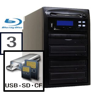 0013964498202 - SYSTOR 1 TO 3 CD/DVD BLU-RAY M-DISC SUPPORT DUPLICATOR + USB/SD/CF/MS/MMC MULTI-FORMAT FLASH MEMORY CARD BACKUP ALL IN ONE TOWER