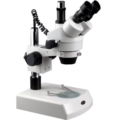 0013964500271 - AMSCOPE SM-2TZ-LED PROFESSIONAL TRINOCULAR STEREO ZOOM MICROSCOPE, WH10X EYEPIECES, 3.5X-90X MAGNIFICATION, 0.7X-4.5X ZOOM OBJECTIVE, UPPER AND LOWER LED LIGHTING, PILLAR STAND, 110V-120V, INCLUDES 0.5X AND 2.0X BARLOW LENSES