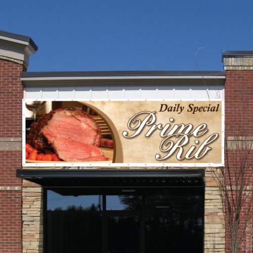 0013964666076 - RESTAURANT BANNER - 3' X 9' DAILY SPECIAL PRIME RIB 10 OZ. VINYL BANNER, WITH GROMMETS FOR HANGING