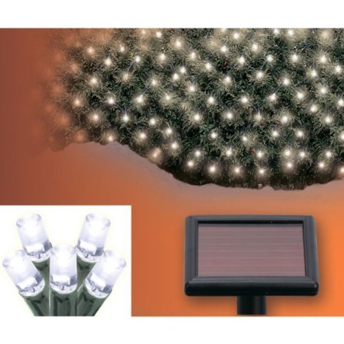 0013964850963 - ALEKO 50 LED SOLAR POWERED NET LIGHTS FOR CHRISTMAS, WEDDINGS AND OTHER OUTDOOR DECORATIONS, WHITE