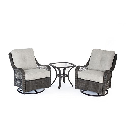 0013964865554 - HANOVER ORLEANS3PCSW-G-SLV ORLEANS 3 PIECE SWIVEL ROCKING CHAT SET, SILVER LINING