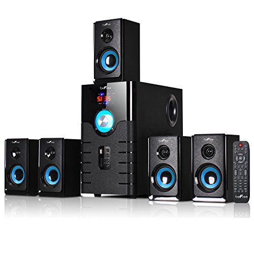 0013964894950 - BEFREE SOUND 5.1 CHANNEL BLUETOOTH HOME STEREO SYSTEM WITH USB AND SD SLOTS-BLUE