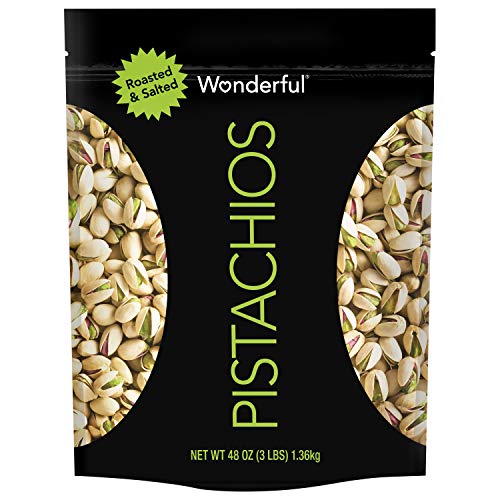 0014113910767 - WONDERFUL PISTACHIOS, ROASTED & SALTED, 48 OUNCE. RESEALABLE BAG
