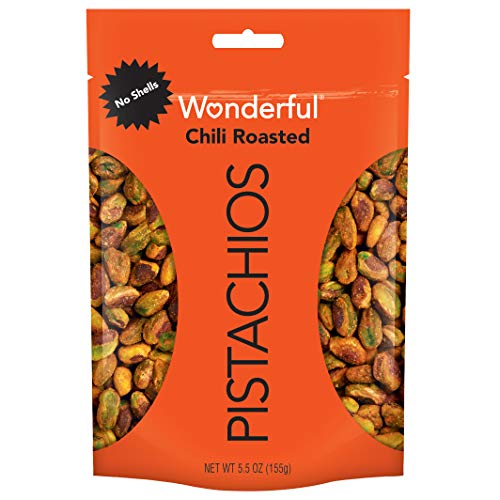 0014113910859 - WONDERFUL PISTACHIOS, NO SHELLS, CHILI ROASTED, 5.5 OUNCE RESEALABLE POUCH