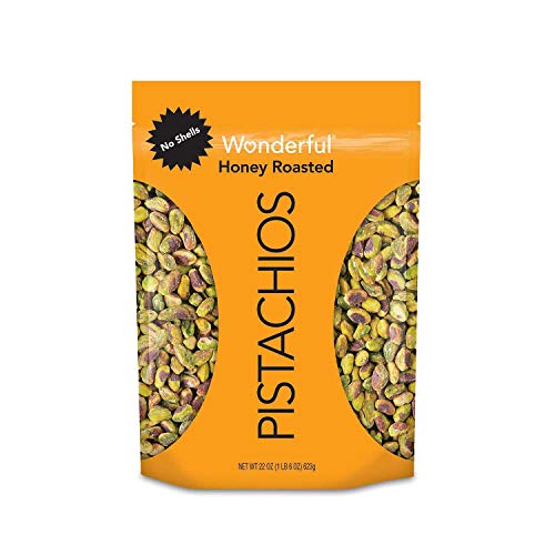 0014113910989 - WONDERFUL PISTACHIOS, NO SHELLS HONEY ROASTED, 22 OUNCE RESEALABLE POUCH