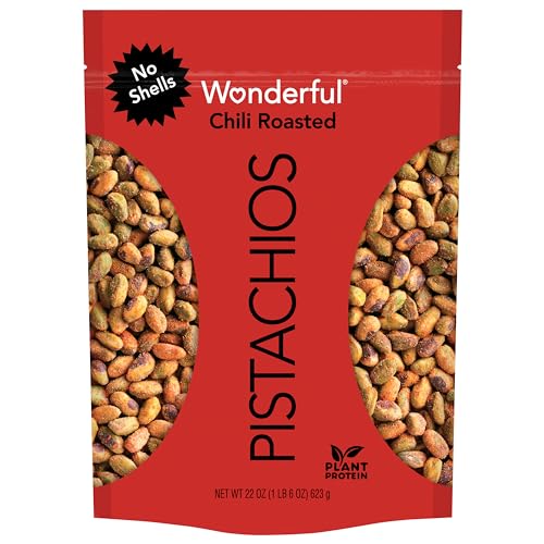 0014113910996 - WONDERFUL PISTACHIOS, NO SHELLS, CHILI ROASTED, 22 OUNCE RESEALABLE POUCH
