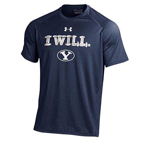 0014181103764 - UNDER ARMOUR MEN'S NCAA FOOTBALL NUTECH I WILL T-SHIRT-BYU COUGARS-LARGE
