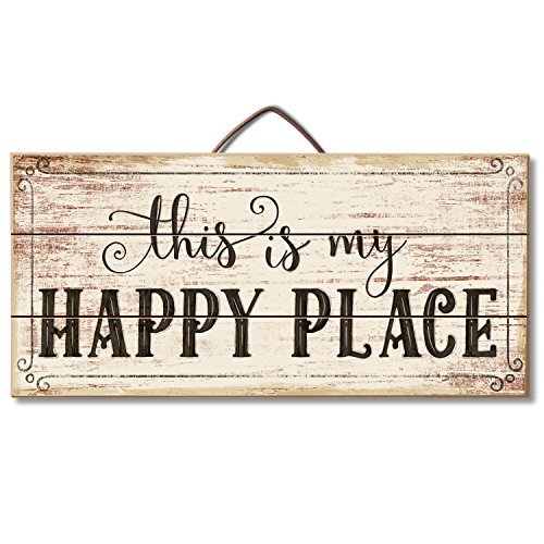 0014181428065 - HIGHLAND GRAPHICS MOTIVATIONAL SIGN 'THIS IS MY HAPPY PLACE' TABLE OR WALL DECOR