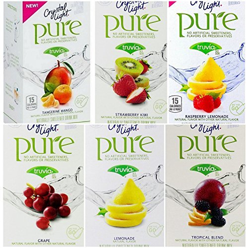 0014181536807 - CRYSTAL LIGHT PURE ON THE GO DRINK MIX VARIETY PACK, 6 FLAVORS, 1 BOX OF EACH FL