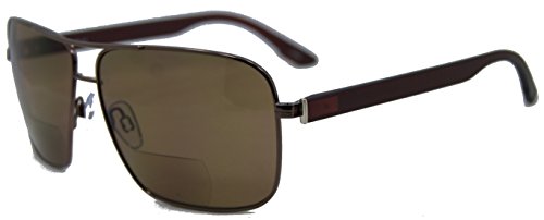 0014181810921 - IN STYLE EYES RACY NEARLY INVISIBLE LINE BIFOCAL SUNGLASSES/BROWN/3.00 STRENGTH