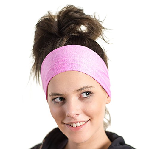 0014181978126 - LIGHTWEIGHT SPORTS HEADBAND - NON SLIP MOISTURE WICKING BLOSSOM SWEATBAND - IDEAL FOR RUNNING, BIKING AND ATHLETIC WORKOUTS - DESIGNED FOR WOMEN BORROWED BY MEN