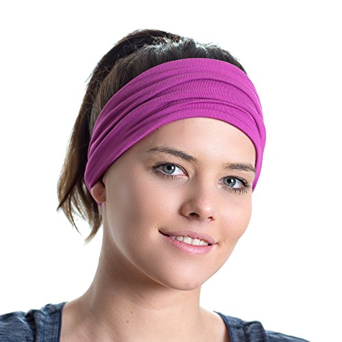0014181978171 - CASUAL EXERCISE & FASHION HEADBAND - IDEAL FOR STRETCHING, YOGA, PILATES, LIGHT WORKOUTS, TRAVEL OR LEISURE - COMFORTABLE BLEND OF SOFT BAMBOO (DERIVED FROM VISCOSE) AND SPANDEX